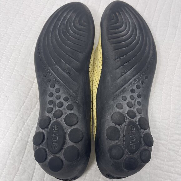 Arche Womens Galopin Yellow Perforated Leather Slip-On Mules SZ 7 Comfort France - Picture 9 of 10